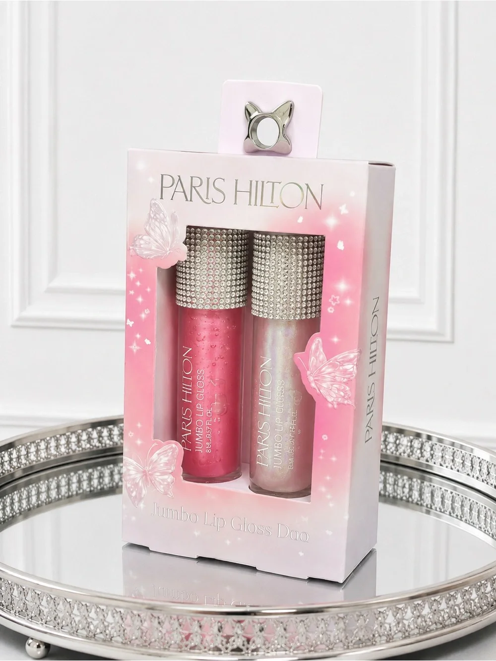 Paris Hilton Lip Gloss Duo — Shimmer Pink & Iridescent Pearl